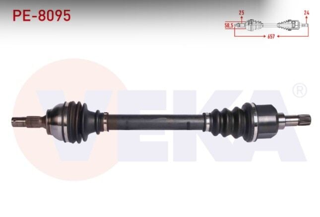 Peugeot 301 1.6 HDI 100 PS Euro 6 Uzunluk 657 mm 2018- Komple Aks Sol Ön