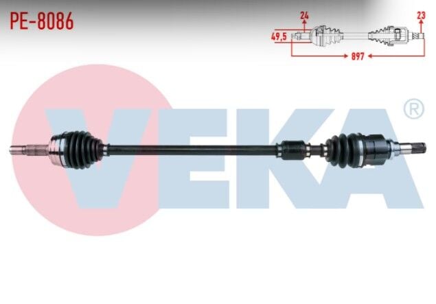 Peugeot 301 1.6 HDI 100 PS Euro 6 Uzunluk 886 mm 2018- Komple Aks Sağ Ön