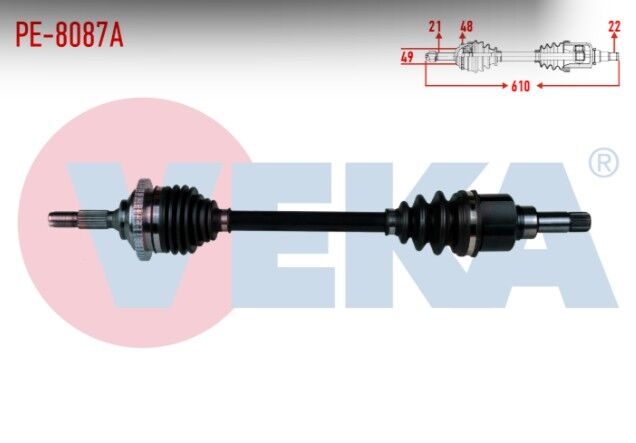 Peugeot 3008 1.6 BlueHDI A-T 2016- Komple Aks Sol Ön Uzunluk 662mm