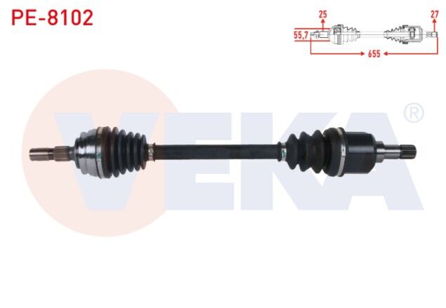 Peugeot 208 II 1.2 M-T 6 Vites 2019-/ Opel Corsa F 1.2 - 1.5 D M-T 6 Vites 2019- Komple Aks Sol Ön Uzunluk 655mm