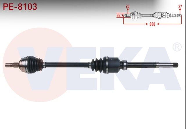 Peugeot 208 II 1.2 M-T 6 Vites 2019-/ Opel Corsa F 1.2 - 1.5 D M-T 6 Vites 2019- Komple Aks Sağ Ön Uzunluk 880mm