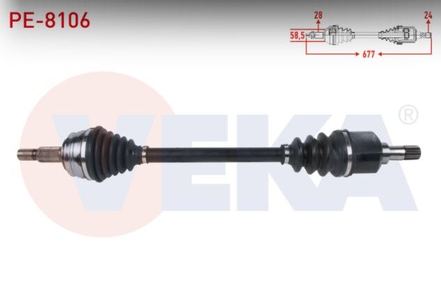 Peugeot Rifter 1.5 HDI 2019-/ Partner 1.5 HDI 2018- / Citroen Berlingo 1.5 HDI 2018- / Opel Combo 1.5 CDTI 2019- Komple Aks Sol Ön Uzunluk 677mm