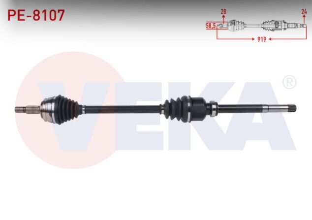 Peugeot Rifter 1.5 HDI 2019-/ Partner 1.5 HDI 2018- / Citroen Berlingo 1.5 HDI 2018- / Opel Combo 1.5 CDTI 2019- Komple Aks Sağ Ön Uzunluk 919mm