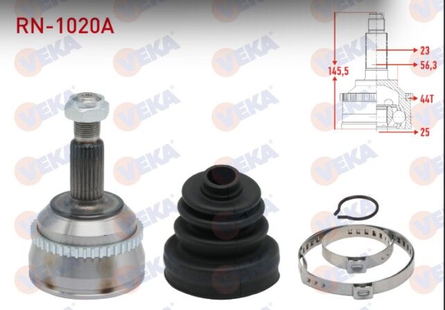 Renault Laguna I (B56,556) 1.8i Absli 44 DIS 23X25X56.3 Uzunluk 145,5 mm 1993-2001 Aks Kafası Sol-Sağ Ön Dış