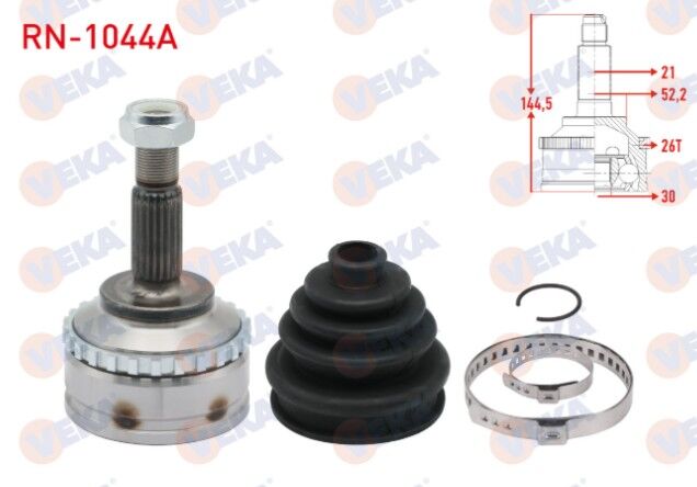 Renault Kangoo (KC0/1) 1.5 DCI Absli 26 DIS 21X30X52,2 Uzunluk 144,5mm 1998-2008 Aks Kafası Sol-Sağ Ön Dış