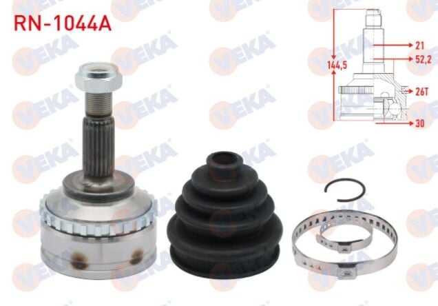 Renault Kangoo (KC0/1) 1.5 DCI Absli 26 DIS 21X30X52,2 Uzunluk 144,5mm 1998-2008 Aks Kafası Sol-Sağ Ön Dış