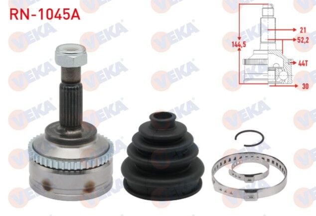 Renault Kangoo (KC0/1) 1.5 DCI Absli 44 DIS 21X30X52,2 Uzunluk 144,5mm 1998-2008 Aks Kafası Sol-Sağ Ön Dış