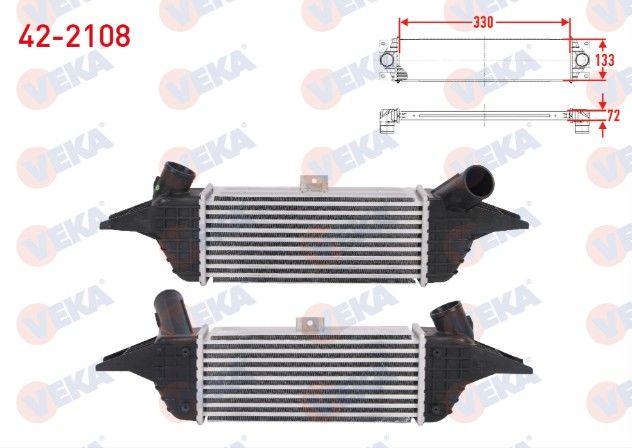 HYUNDAI H-1 PLATFORM SASI 2.5 D 99 hp 2000-2004 TURBO RADYATORU (INTERCOOLER)