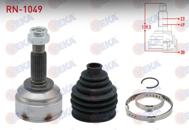 Renault Clio IV 1.5 DCI M-T 23X30X49 Uzunluk 139,50mm 2012- Aks Kafası Sol-Sağ Ön Dış