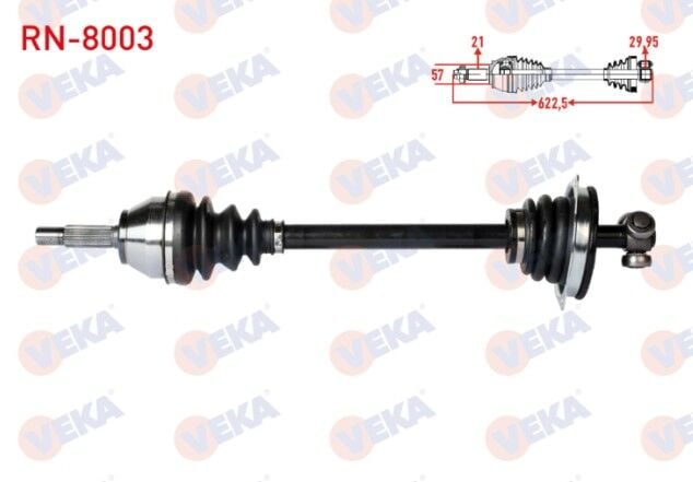 Renault Kangoo (KC0/1) 1.9 DTI Uzunluk 624,7mm 1998-2008 Komple Aks Sol Ön