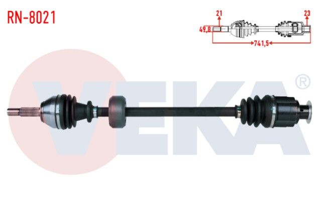 Renault Megane I (BA0/1) 1.6i 8v Uzunluk 741,5mm 1996-2003 Komple Aks Sağ Ön