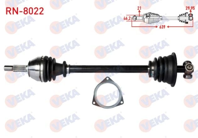 Renault R19 1.4 Uzunluk 641,2mm 1988-2001 Komple Aks Sol Ön