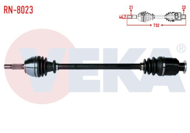 Renault R19 1.4 Uzunluk 738,8mm 1988-2001 Komple Aks Sağ Ön
