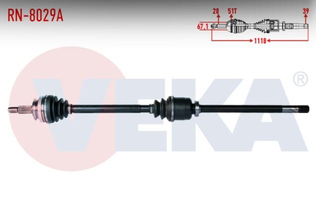 Renault Master II (FD) 2.5 D S8U Absli 51 Dış Uzunluk 1118mm 1998-2010 Komple Aks Sağ Ön