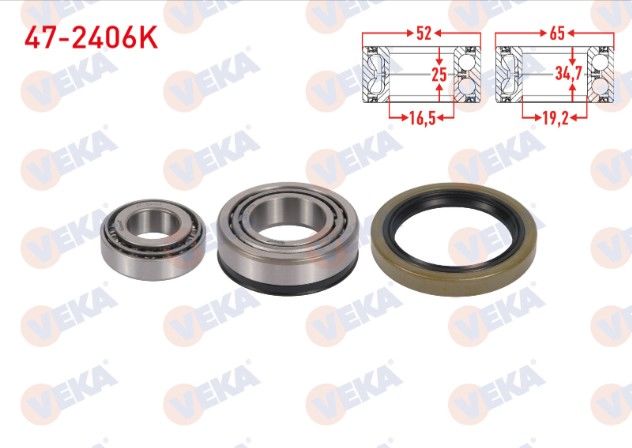 KIA BESTA 2.2 D 1993-2003 ON TEKERLEK RULMAN KITI SOL-SAG 65X34,7X19,2/52X25X16,5