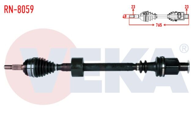 Dacia Logan (LS) 1.5 DCI Uzunluk 765mm 2004-2012 Komple Aks Sağ Ön