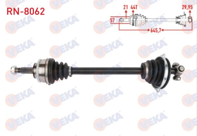Renault Megane I 1.6 8v - 1.6i 16v Absli 44 Dış Uzunluk 645,7 mm 1996-2003 Komple Aks Sol Ön