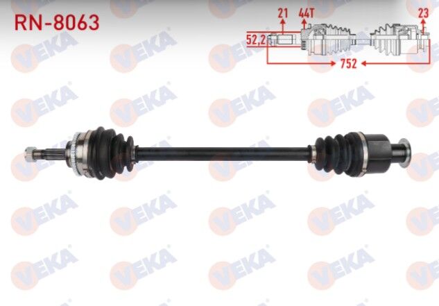 Renault Megane I 1.6 8v - 1.6i 16v Absli 44 Dış Uzunluk 752mm 1996-2003 Komple Aks Sağ Ön