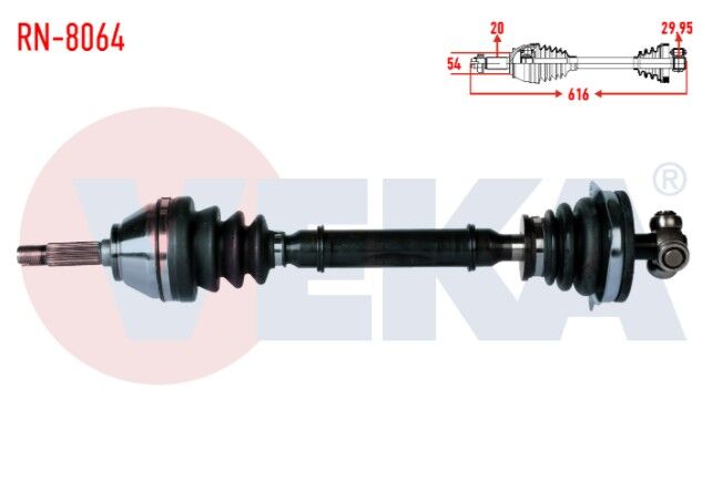 Dacia Solenza 1.4i Uzunluk 616 mm 2003- Komple Aks Sol Ön