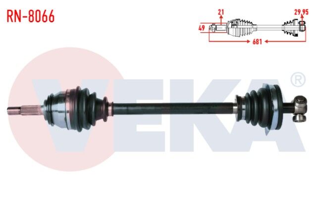 Dacia Logan (LS) 1.4 Uzunluk 681 mm 2004-2012 Komple Aks Sol Ön