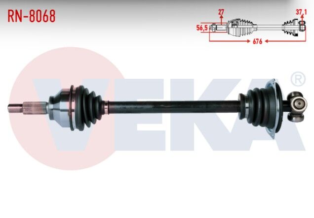 Renault Trafic II (FL) 1.9 DCI Uzunluk 676 mm 2001-2014 Komple Aks Sol Ön