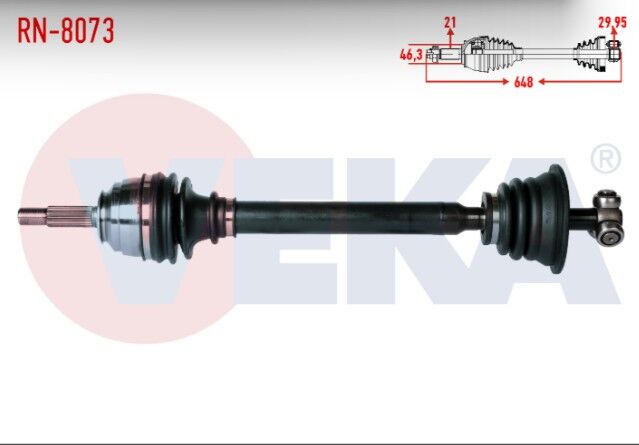 Renault R21 (B48,L48) Manager 1.7 Uzunluk 648mm 1986-1993 Komple Aks Sol Ön