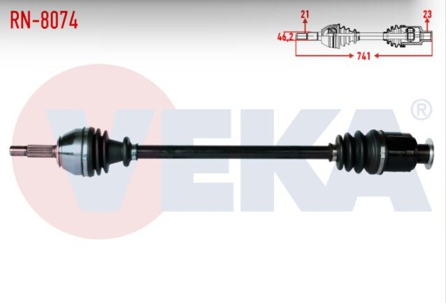 Renault R21 (B48,L48) Manager 1.7 Uzunluk 741mm 1986-1993 Komple Aks Sağ Ön