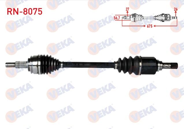 Renault Kangoo 1.5 DCI 2008- / Mercedes Citan (W415) 1.5 CDI 2012- Komple Aks Sol Ön Uzunluk 675mm
