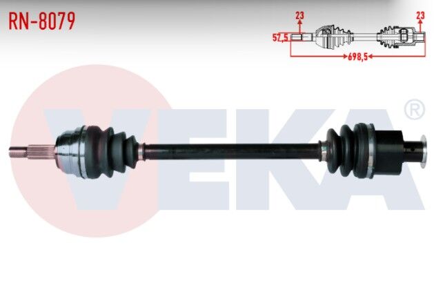 Renault R21 (B48,L48) Concorde 2.0 Uzunluk 698,5mm 1986-1993 Komple Aks Sol-Sağ Ön