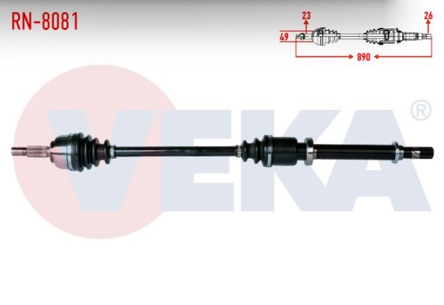 Renault Clio III (BR0/1,CR0/1) 1.2i 16v Uzunluk 890mm 2005-2012 Komple Aks Sağ Ön