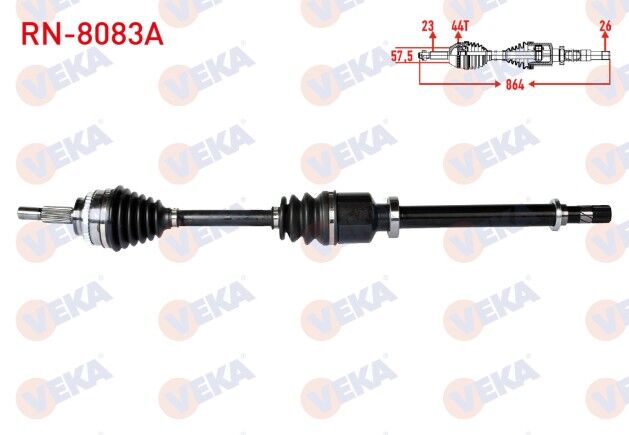 Renault Thalia II 1.5 DCI Absli 44 Dış Uzunluk 864mm 2008- Komple Aks Sağ Ön