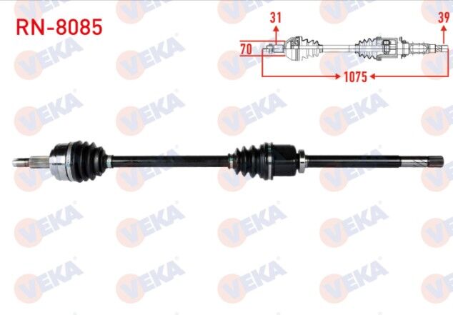 Renault Master III (FV) 2.3 DCI 6 Vites Uzunluk 1075mm 2010- Komple Aks Sağ Ön