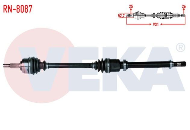 Renault Fluence (L30) 1.5 DCI 5 Vites Uzunluk 931mm 2009- Komple Aks Sağ Ön