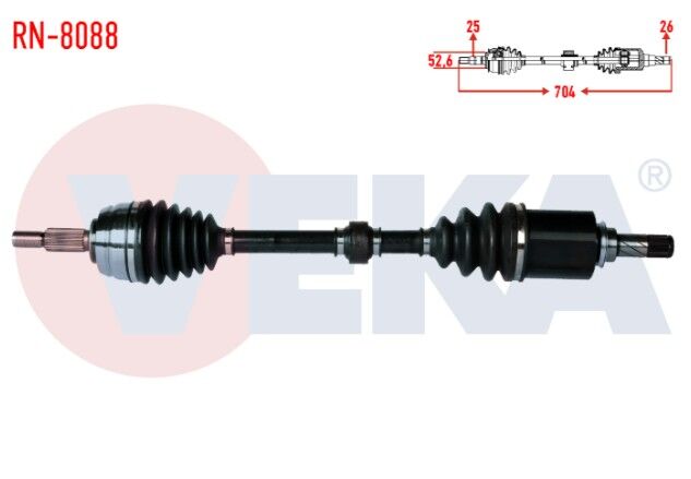 Dacia Duster 1.5 DCI Uzunluk 704mm 2010- Komple Aks Sol Ön