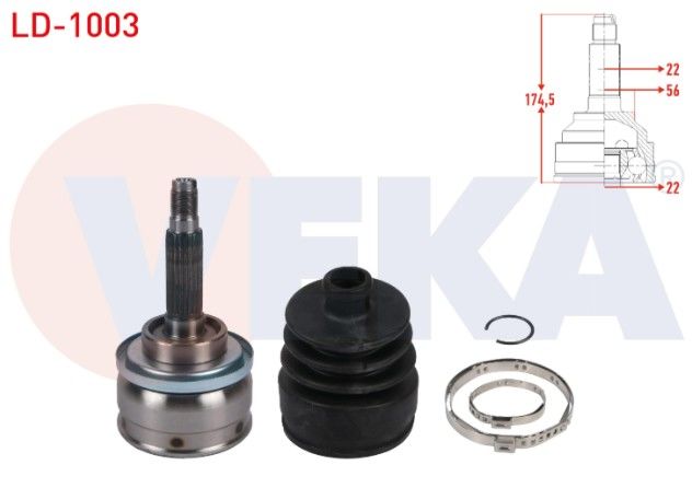 LADA 1.7 4X4 1996-2015 AKS KAFASI SOL-SAG ON DIS 22X22X56 UZUNLUK 174,2mm