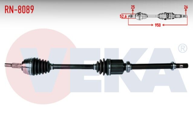 Dacia Duster 1.5 DCI Uzunluk 950mm 2010- Komple Aks Sağ Ön