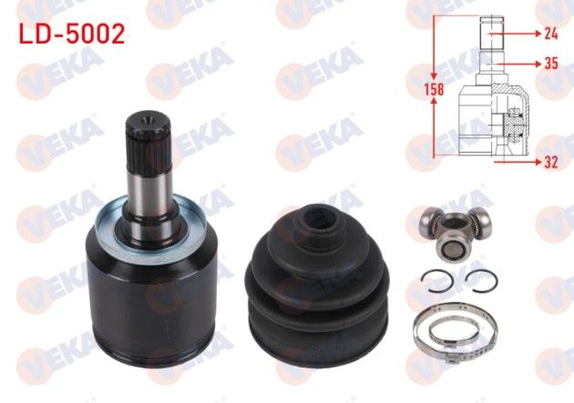 LADA SAMARA 1500 1986-1994 / VEGA 1.5 - 1.6 2000- AKS KAFASI SOL-SAG ON IC 24X22X35 UZUNLUK 158mm