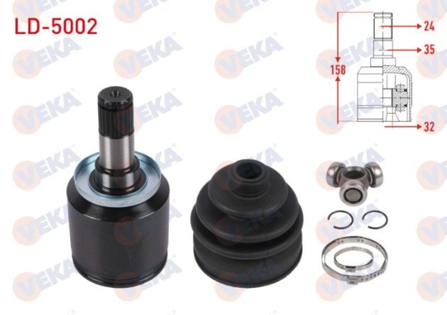 LADA SAMARA 1500 1986-1994 / VEGA 1.5 - 1.6 2000- AKS KAFASI SOL-SAG ON IC 24X22X35 UZUNLUK 158mm