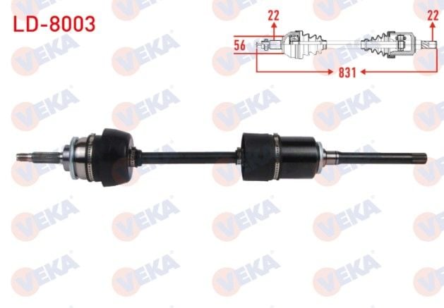 LADA NIVA 1.7 M-T 1990-2010 KOMPLE AKS SAG ON UZUNLUK 824mm