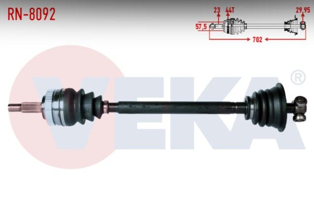Renault Laguna I (B56,556) 1.8i Absli 44 Dış Uzunluk 702mm 1993-2001 Komple Aks Sol Ön