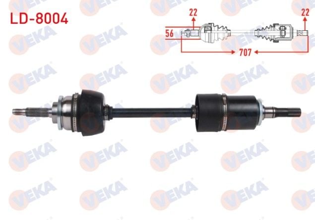 LADA NIVA 1.7 M-T 1990-2010 KOMPLE AKS SOL ON UZUNLUK 700,5mm