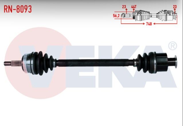 Renault Laguna I (B56,556) 1.8i Absli 44 Dış Uzunluk 748mm 1993-2001 Komple Aks Sağ Ön