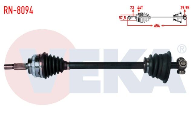 Renault Megane I (BA0/1) 1.9 DT Absli 44 Dış Uzunluk 654mm 1996-2003 Komple Aks Sol Ön
