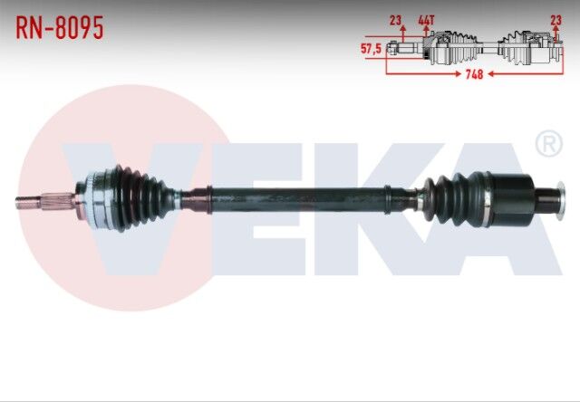 Renault Megane I (BA0/1) 1.9 DT Absli 44 Dış Uzunluk 748mm 1996-2003 Komple Aks Sağ Ön