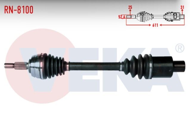 Dacia Duster 1.5 DCI 4X4 Uzunluk 611mm 2012- Komple Aks Sağ Ön