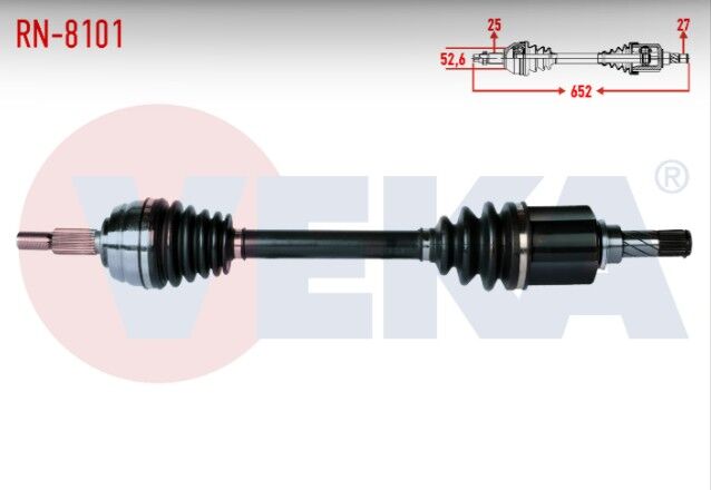 Dacia Duster 1.5 DCI 4X4 Uzunluk 652mm 2012- Komple Aks Sol Ön