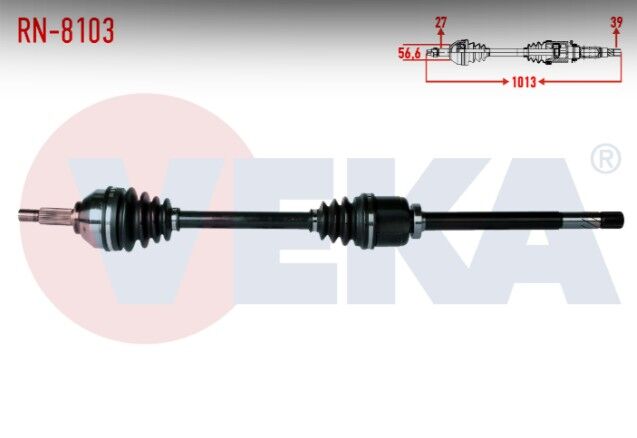 Renault Trafic II 2.0 DCI 2001-2014 / Opel Vivaro (X83) 2.0 CDTI 2015- Komple Aks Sağ Ön Uzunluk 1013mm