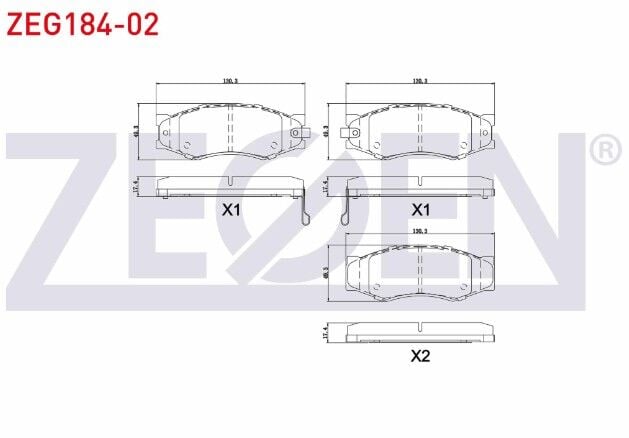 Nissan Navara (D22) 2.5 DCI 1997-2004 / Pick Up (D21) 2.5 D 1985-1998 / Vanette (C22) 2.0 D 1983-1988 / Vanette (C22) 1.5 1983-1988 Fren Balata Ön İkazlı