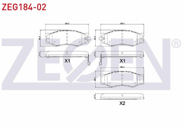 Nissan Navara (D22) 2.5 DCI 1997-2004 / Pick Up (D21) 2.5 D 1985-1998 / Vanette (C22) 2.0 D 1983-1988 / Vanette (C22) 1.5 1983-1988 Fren Balata Ön İkazlı