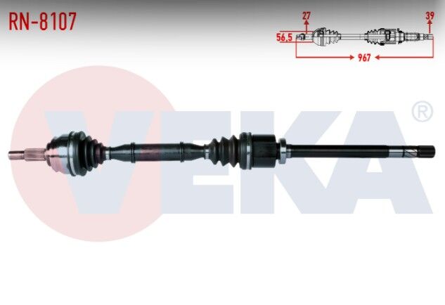 Renault Laguna II (BG0/1) 1.9 DCI 6 Vites M-T Uzunluk 967mm 2001-2007 Komple Aks Sağ Ön